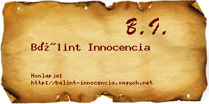 Bálint Innocencia névjegykártya